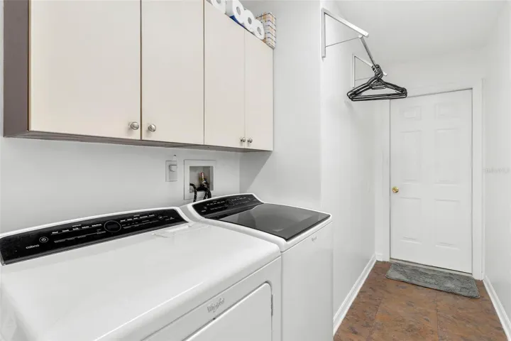 Laundry area convey Washer & Dryer!
