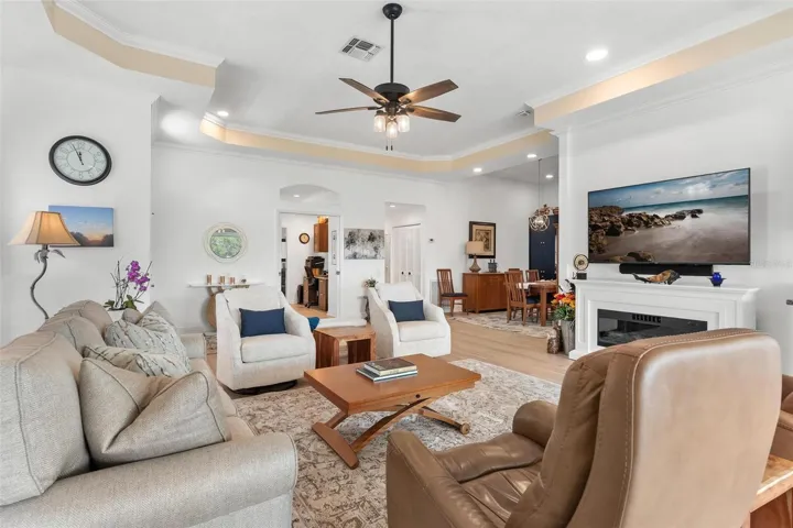 Great room leading to formal dining area...