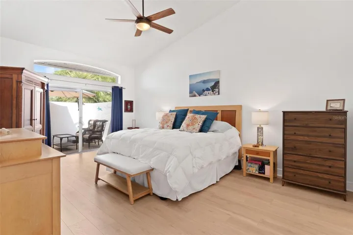 Primary Bedroom with private outside courtyard...Love this!