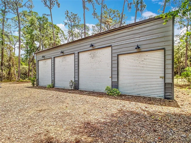 Detached metal workshop and garage