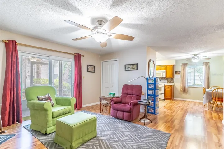 Living Room Flows Into Kitchen