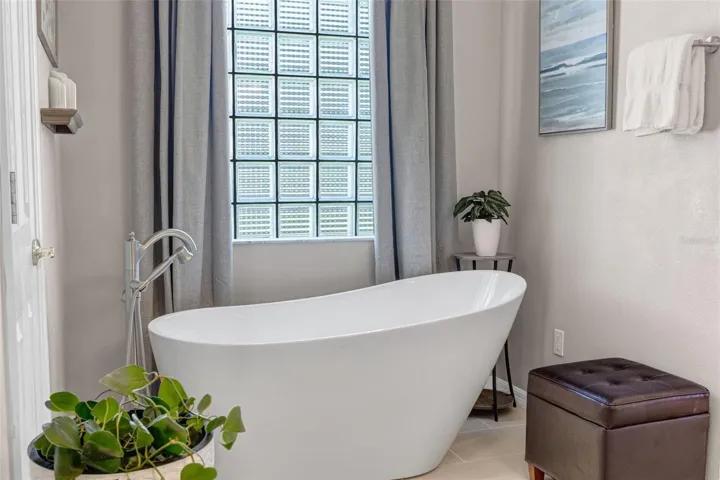 Enjoy soaking in your own free-standing tub!