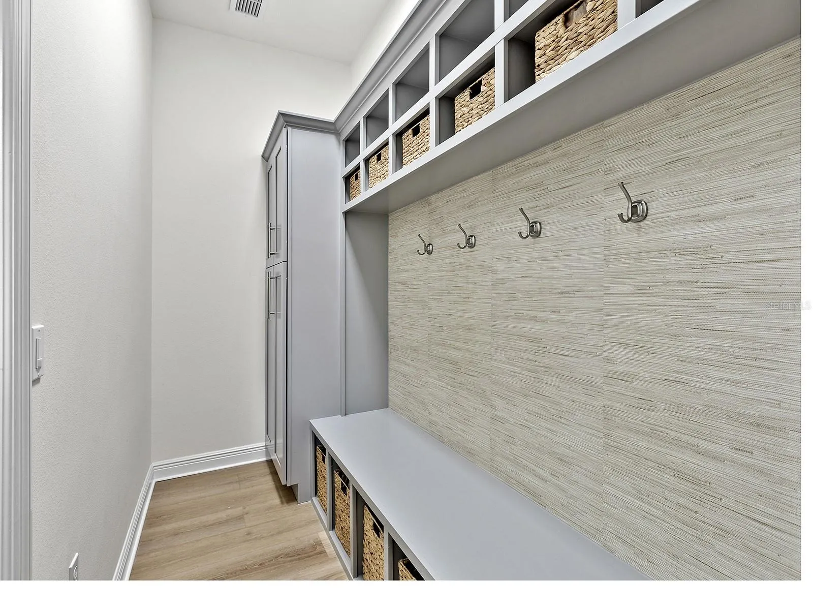 Mudroom inside the laundry room