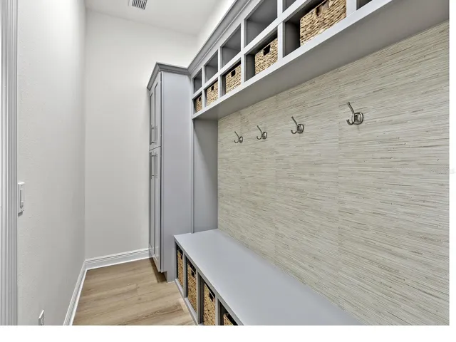 Mudroom inside the laundry room