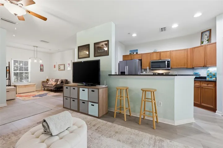 Living Area and Kitchen