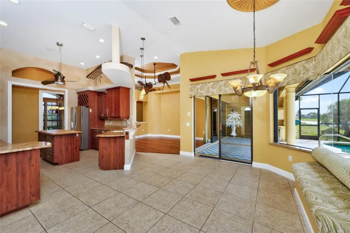 Kitchen and breakfast nook flow together