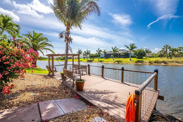 Dock on the Rotonda River is a good place to watch the native wildlife!