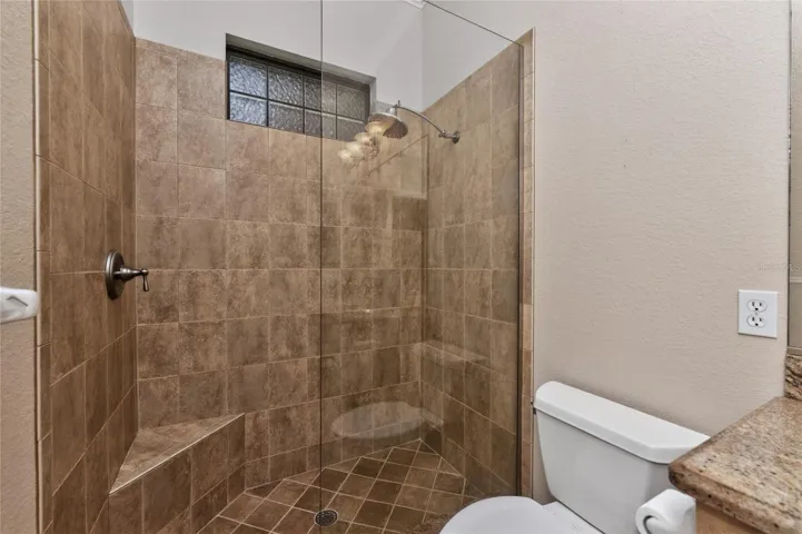 Guest bath  - what a pretty step in shower!