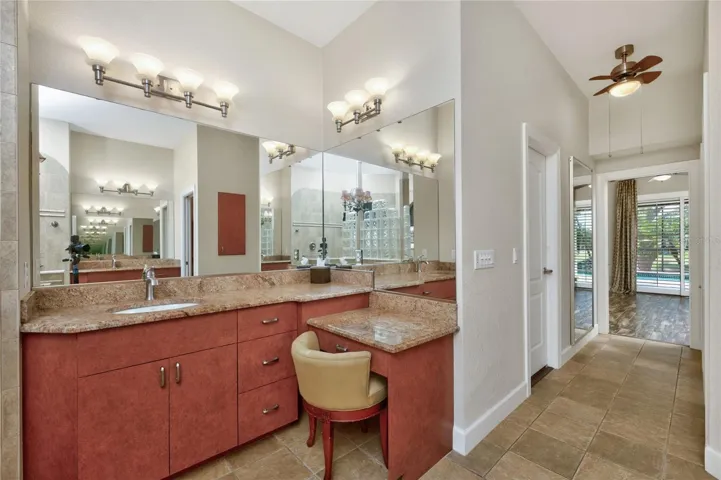 There's room for a makeup mirror and all of your beauty supplies!