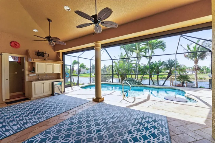 Lanai provides a beautiful view of both the pool and the waterway!