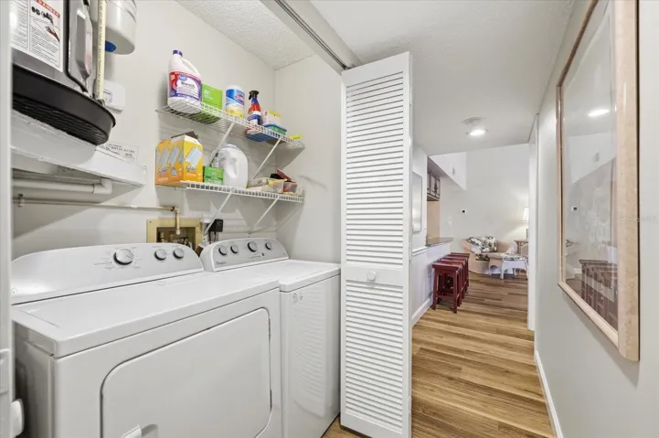 In Unit Laundry Closet Equipped with Washer and Dryer