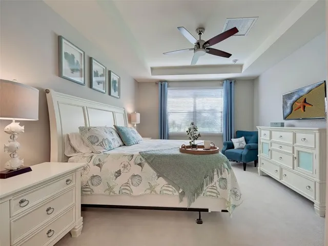 Primary bedroom with water view