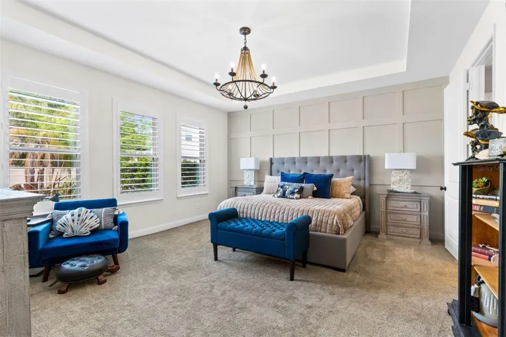 Primary Bedroom with Tray Ceilings