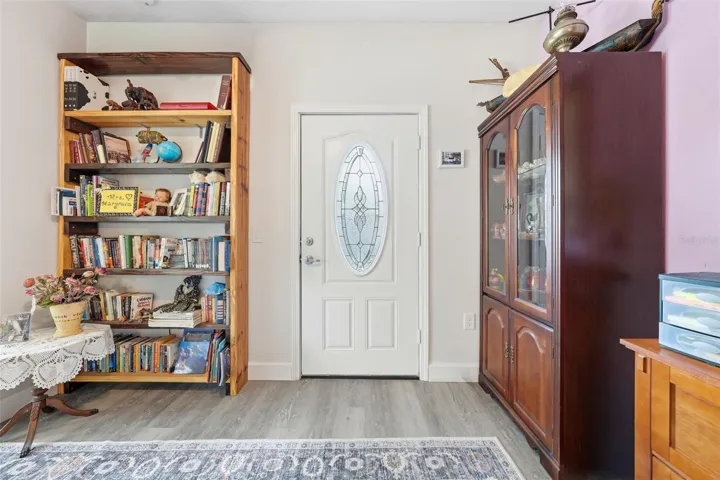 The guest area has a separate entrance for privacy. It is also plumbed for a kitchenette.