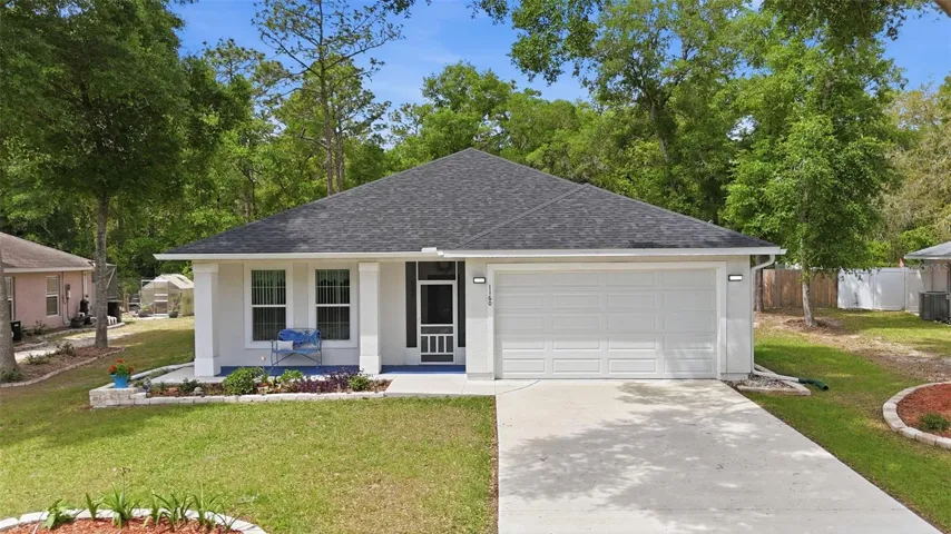 Mature landscaping provides shade