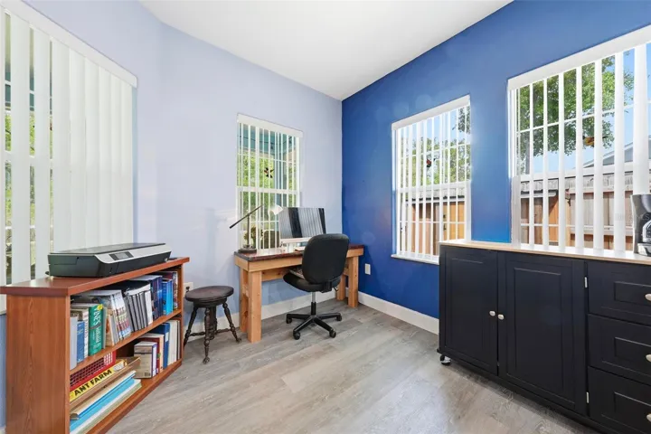 Dinette space adjacent to the kitchen used as an office