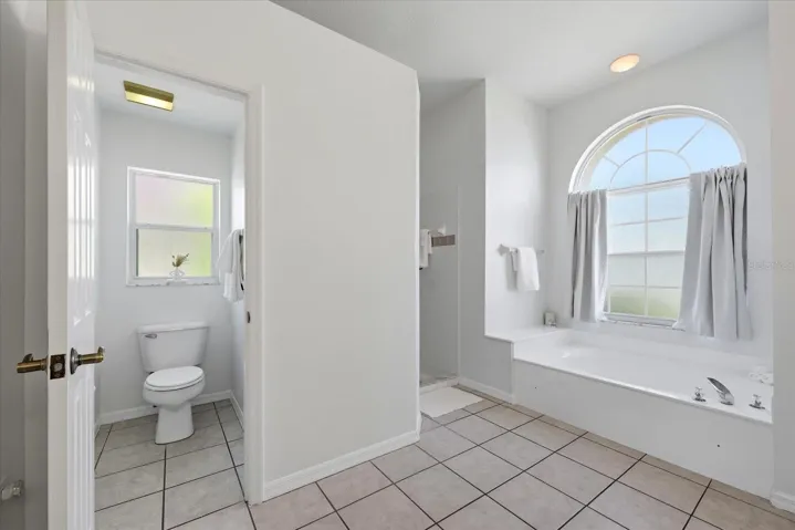 Garden Tub with Natural Light, Walk In Shower & Separate Water Room