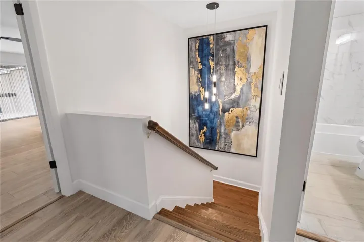 Stairs Landing With Virtual  Staged Artwork