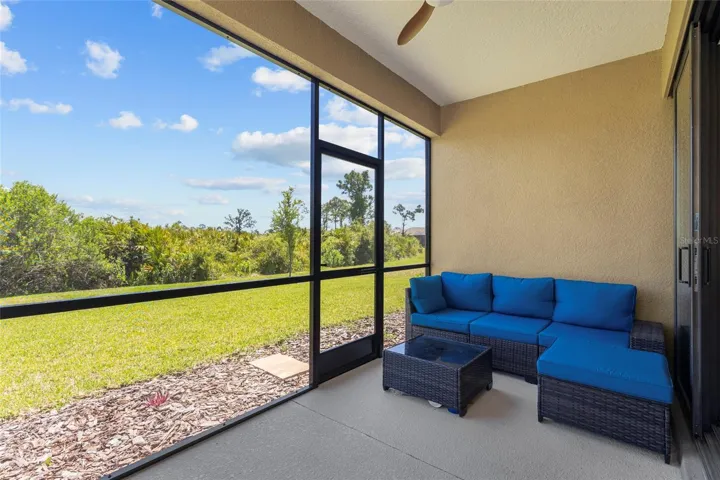 screened lanai with preserve views