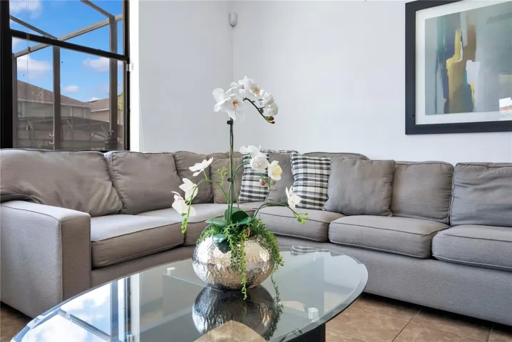 Comfortable living room with neutral finishes and open flow.
