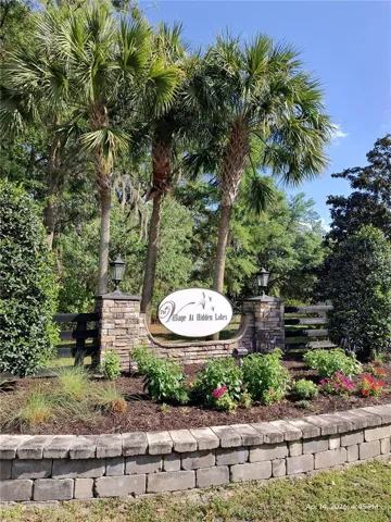 The Village at Hidden Lakes entrance sign