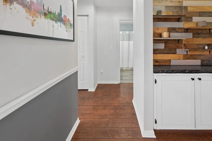 Hallway to guest bedrooms and bath