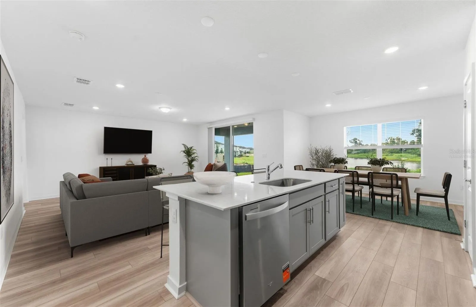 Virtually Staged - Open Kitchen to Cafe to Gathering Room