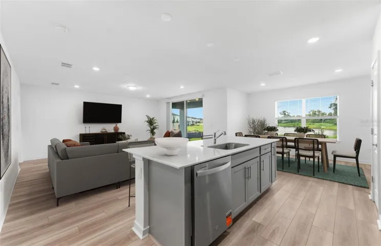 Virtually Staged - Open Kitchen to Cafe to Gathering Room