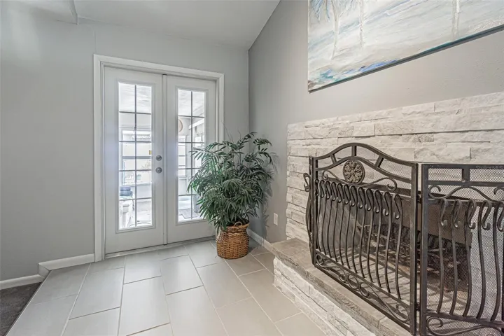 Fireplace in primary bedroom suite
