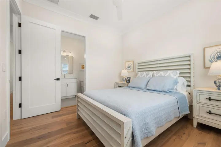 Comfortable guest suite featuring a private ensuite bath—providing both style and privacy for family or visitors.