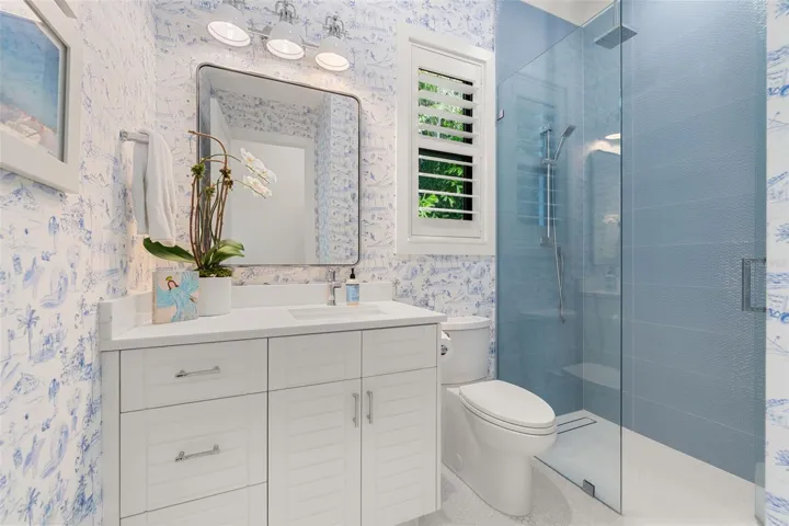 Guest Bathroom also serves as pool bath.