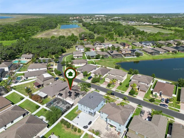 Aerial Neighborhood View with Property Marker (2)