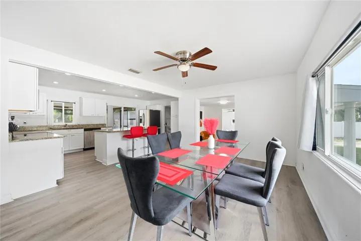 Open dining and kitchen concept