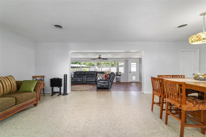 Living Room and Dining Room w/ Terrazo Floors