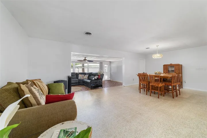 Living Room and Dining Room w/ Terrazo Floors