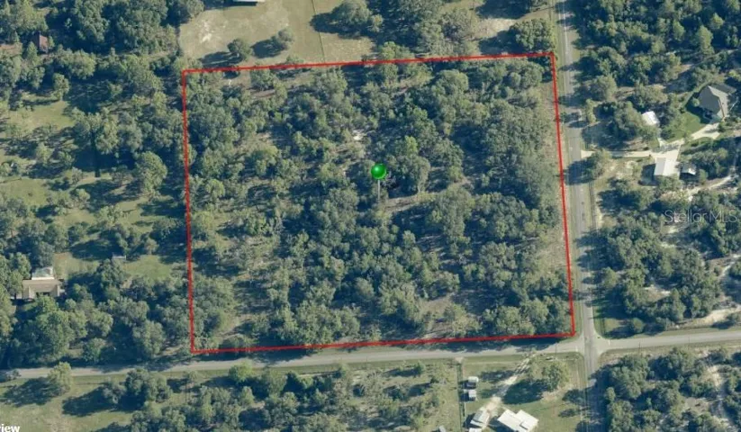 Red outline of the property