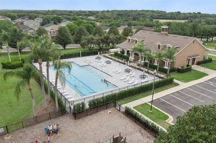 Large Community Pool with extra parking spaces