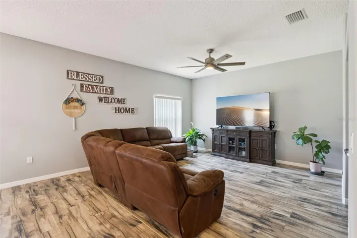 Great Room features an upgraded Ceiling Fan with Remote