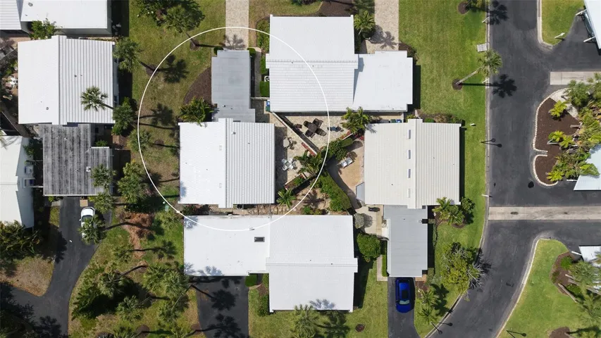 Aerial view of the villa.