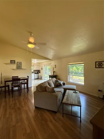 Living Area, Dining and Kitchen