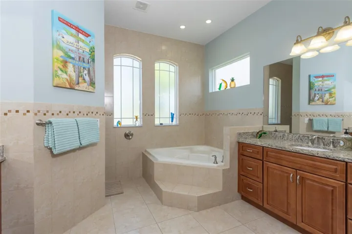 Primary bathroom with soaking tub