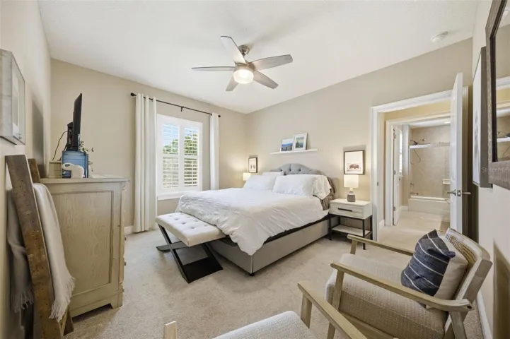 Main floor primary  suite with two large walk in closets.