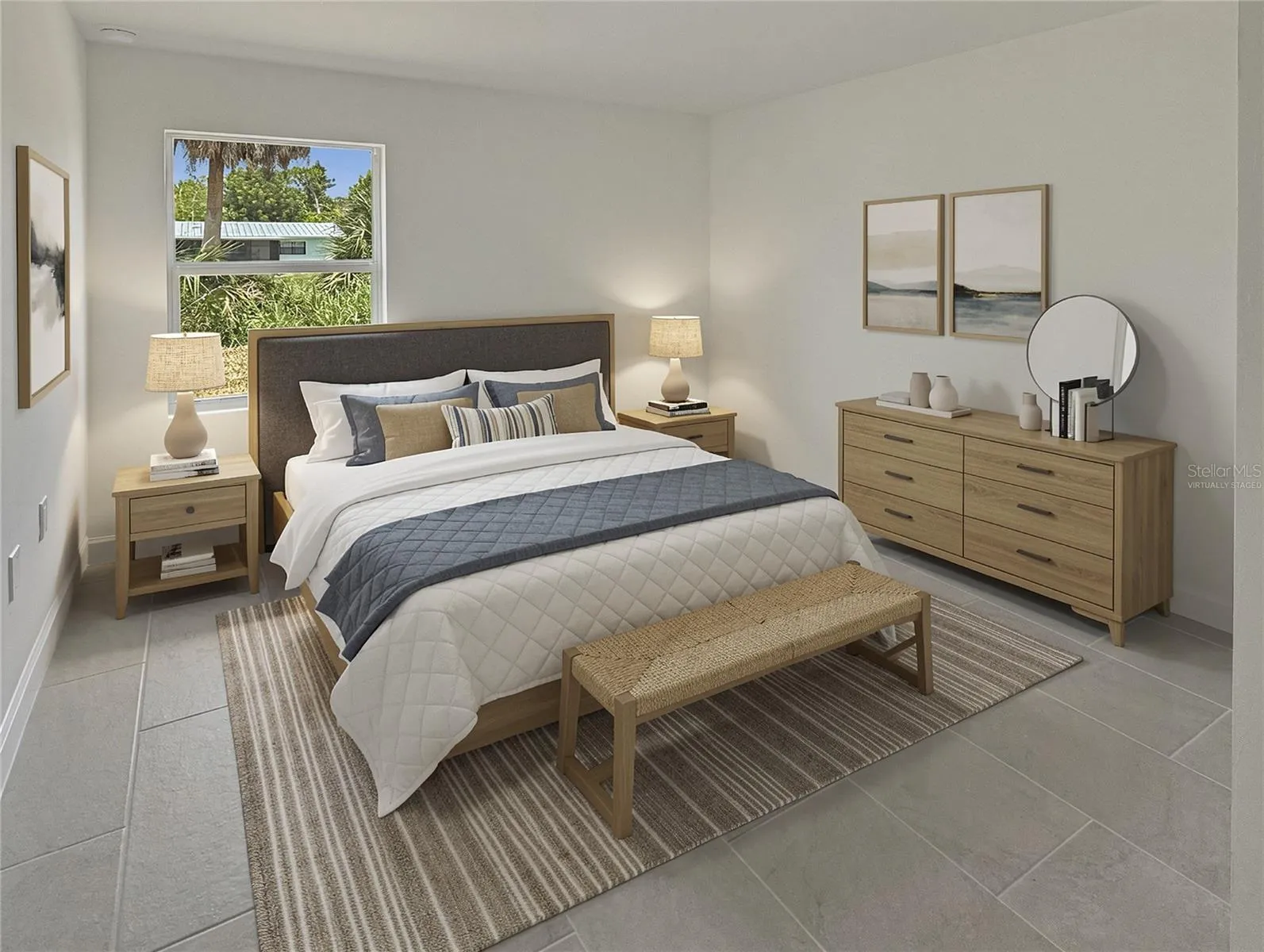Virtually staged Bedroom 2