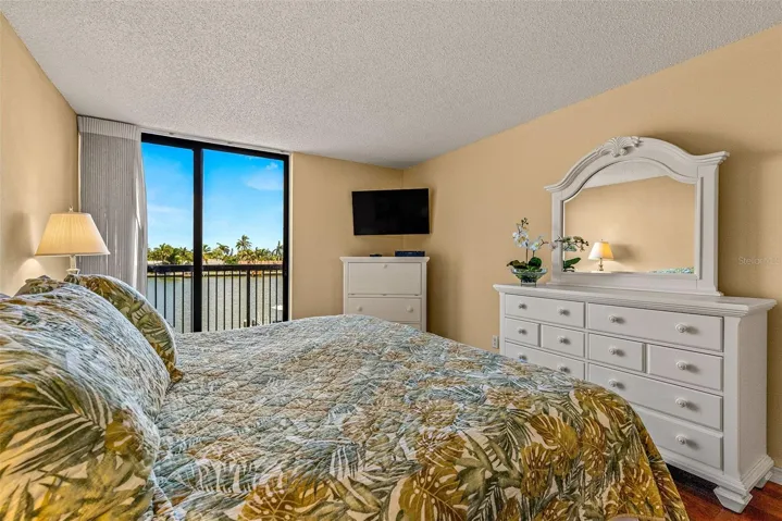 Primary bedroom with stunning water view