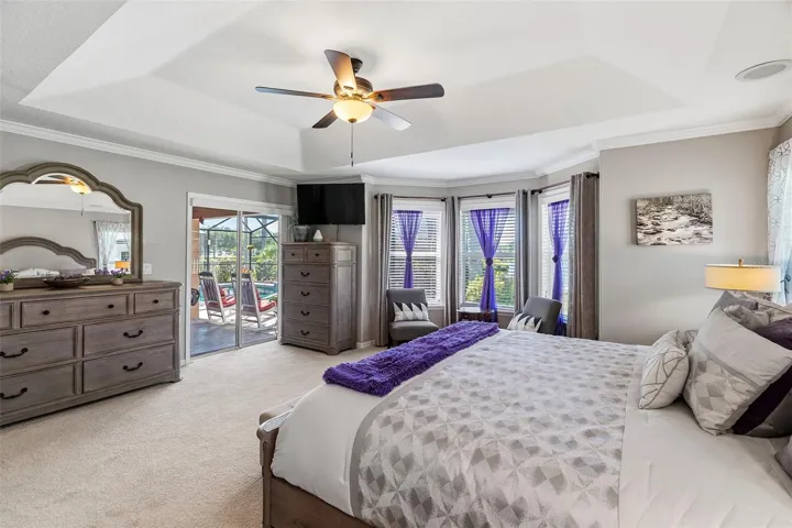 Sliding doors lead to the lanai
