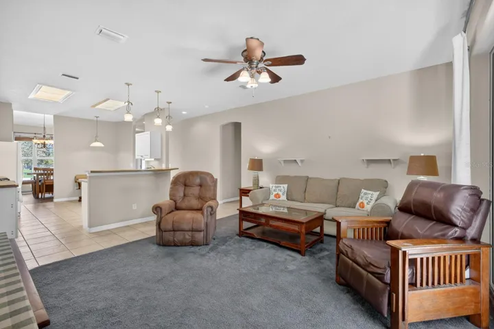 Living room facing kitchen