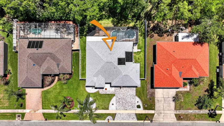 Aerial view top of home