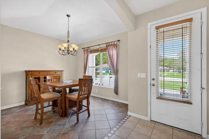 Dining room facing front and front door