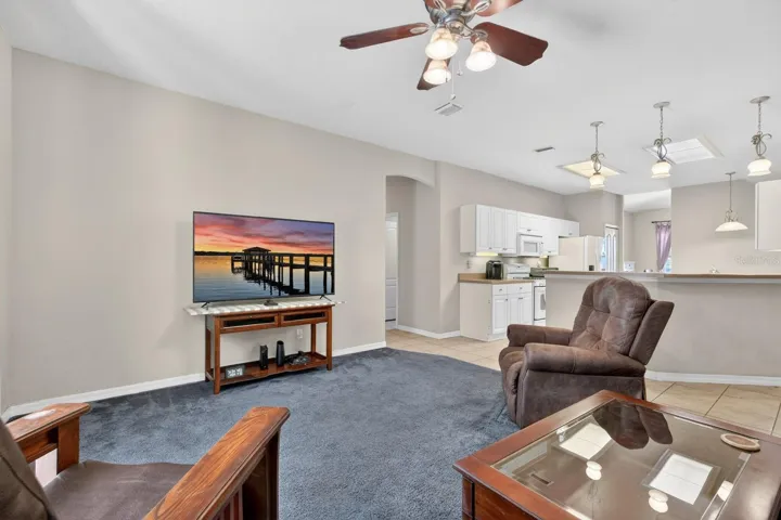 Living room facing kitchen