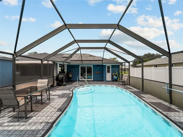 Pool facing the house